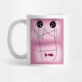 Kids Lines Red Fish Mug